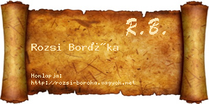 Rozsi Boróka névjegykártya